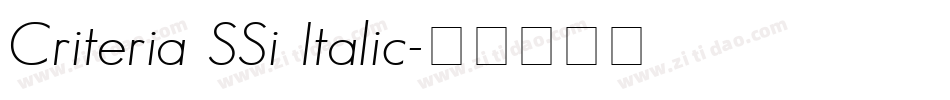 Criteria SSi Italic字体转换